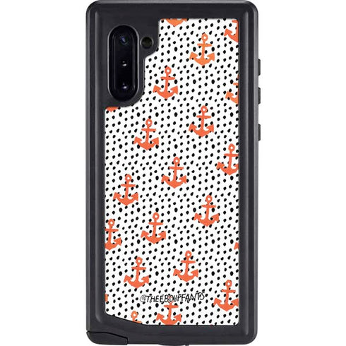 Bouffants and Broken Hearts Anchors and Dots Galaxy Note 10 Waterproof Case