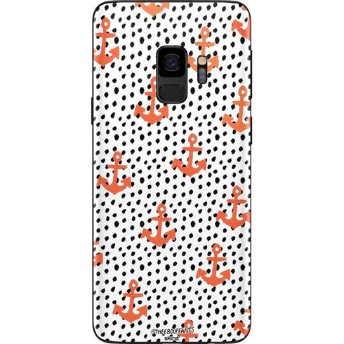 Bouffants and Broken Hearts Anchors and Dots Galaxy S9 Skin