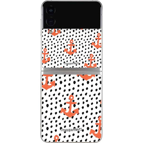 Bouffants and Broken Hearts Anchors and Dots Galaxy Z Flip3 5G Skin