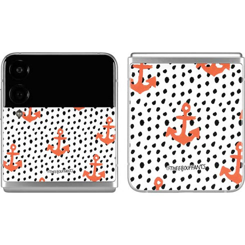 Bouffants and Broken Hearts Anchors and Dots Galaxy Z Flip4 5G Skin