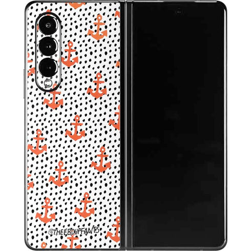 Bouffants and Broken Hearts Anchors and Dots Galaxy Z Fold3 5G Skin