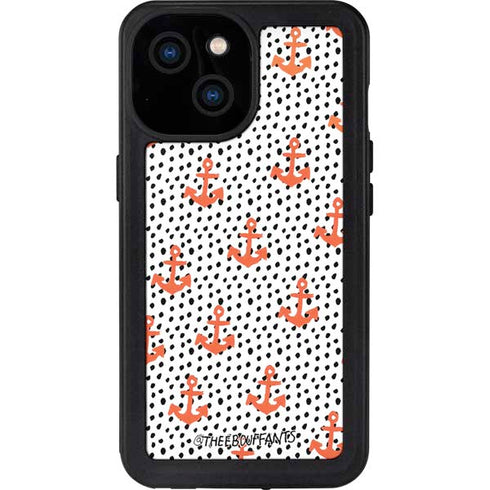 Bouffants and Broken Hearts Anchors and Dots iPhone 15 Waterproof Case