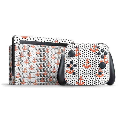 Bouffants and Broken Hearts Anchors and Dots Nintendo Switch Bundle Skin