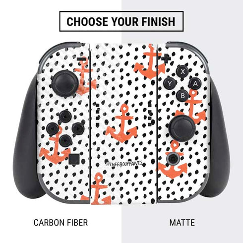 Bouffants and Broken Hearts Anchors and Dots Nintendo Switch Bundle Skin