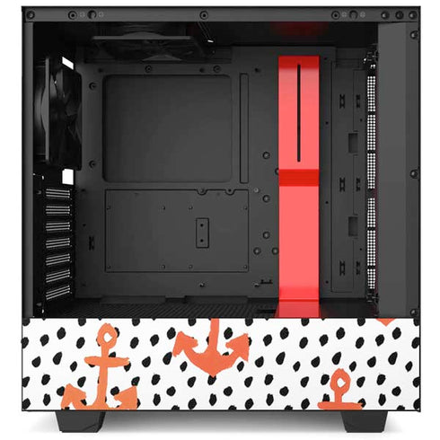 Bouffants and Broken Hearts Anchors and Dots NZXT H510 Compact ATX Mid-Tower Case Skin