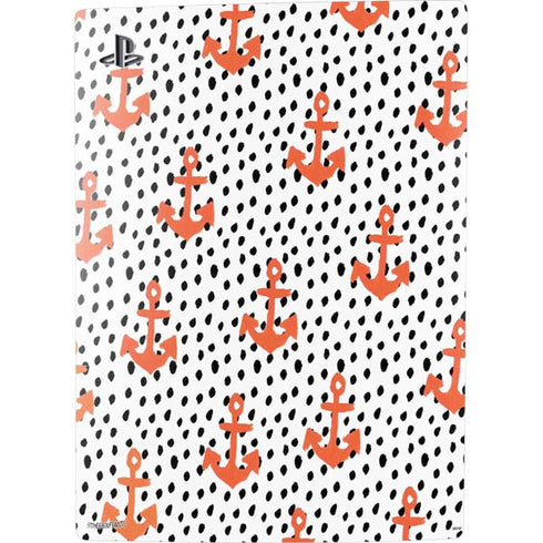 Bouffants and Broken Hearts Anchors and Dots PS5 Digital Edition Console Skin