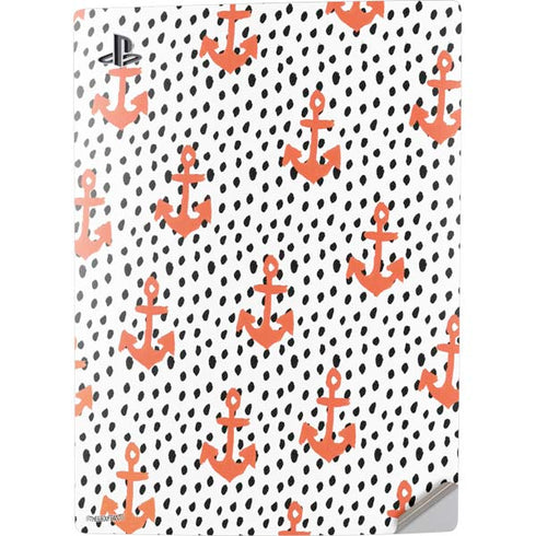 Bouffants and Broken Hearts Anchors and Dots PS5 Digital Edition Console Skin