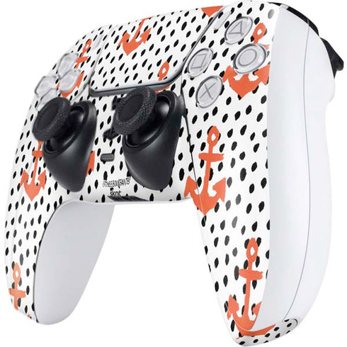 Bouffants and Broken Hearts Anchors and Dots PS5 Controller Skin