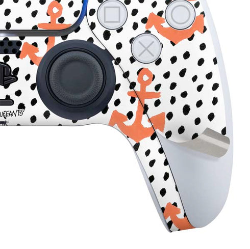 Bouffants and Broken Hearts Anchors and Dots PS5 Controller Skin