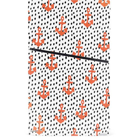Bouffants and Broken Hearts Anchors and Dots PS5 Slim Digital Edition Console Skin