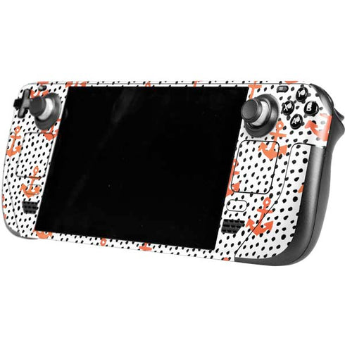Bouffants and Broken Hearts Anchors and Dots Steam Deck Handheld Gaming Computer Skin