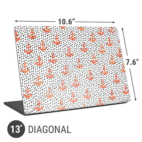 Bouffants and Broken Hearts Anchors and Dots Universal Laptop 13in (10.6 x 7.6in) Skin
