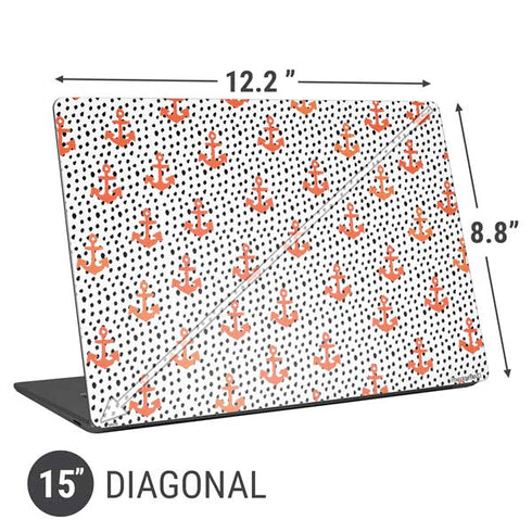 Bouffants and Broken Hearts Anchors and Dots Universal Laptop 15in (12.2 x 8.8in) Skin