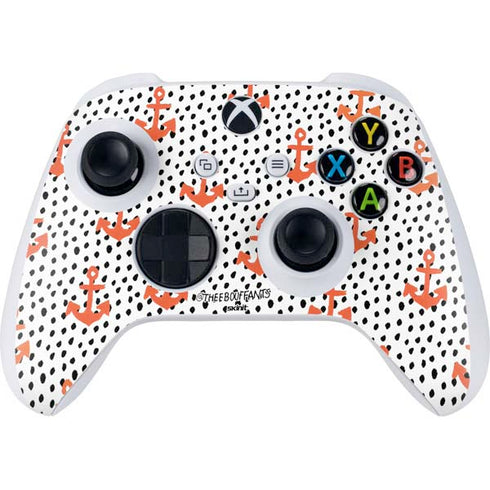 Bouffants and Broken Hearts Anchors and Dots Xbox Series S Controller Skin