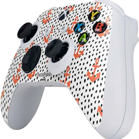 Bouffants and Broken Hearts Anchors and Dots Xbox Series S Controller Skin