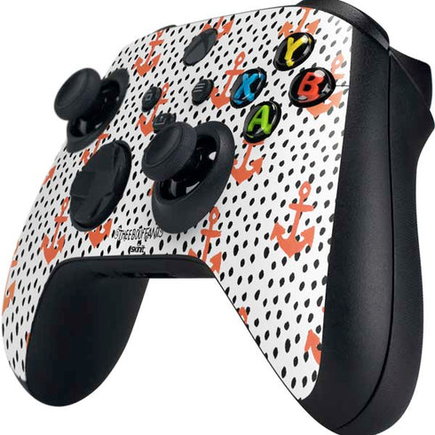 Bouffants and Broken Hearts Anchors and Dots Xbox Series X Controller Skin