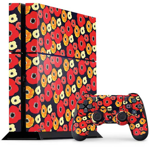 Bouffants and Broken Hearts Anemone Flower PS4 Console and Controller Bundle Skin