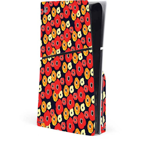 Bouffants and Broken Hearts Anemone Flower PS5 Slim Disk Console Skin