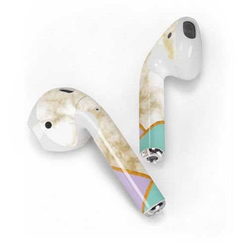 Angled Marble Apple AirPods Skin