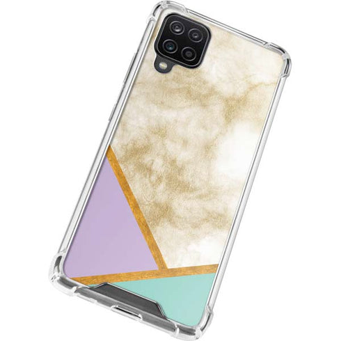 Angled Marble Galaxy A12 Clear Case