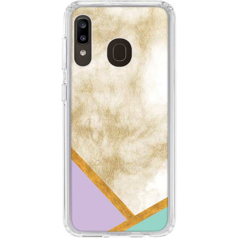 Angled Marble Galaxy A20 Clear Case