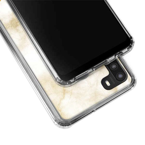 Angled Marble Galaxy A21 Clear Case