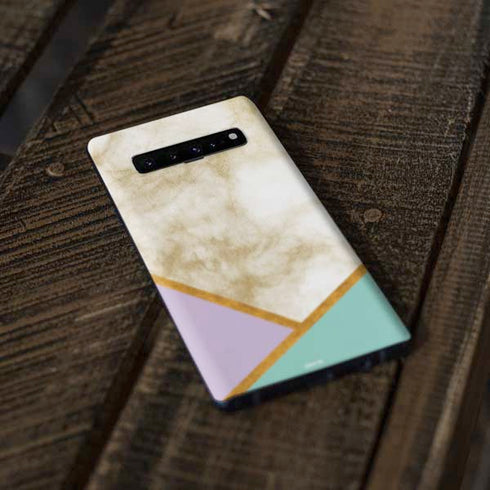 Angled Marble Galaxy S10 Skin