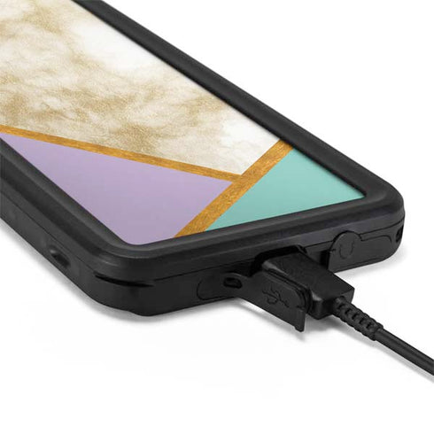 Angled Marble Galaxy S20 Plus Waterproof Case