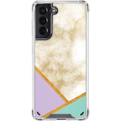 Angled Marble Galaxy S21 5G Clear Case