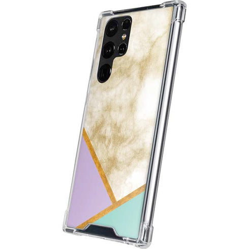 Angled Marble Galaxy S22 Ultra Clear Case