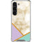Angled Marble Galaxy S23 Clear Case