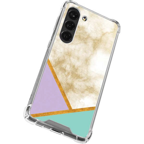 Angled Marble Galaxy S23 Clear Case