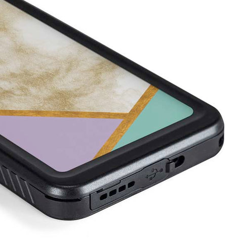Angled Marble Galaxy S23 Plus Waterproof Case