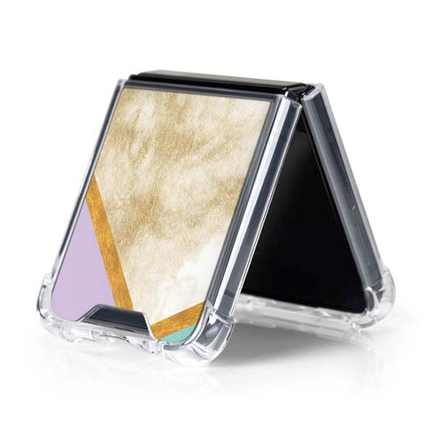 Angled Marble Galaxy Z Flip5 5G Clear Case