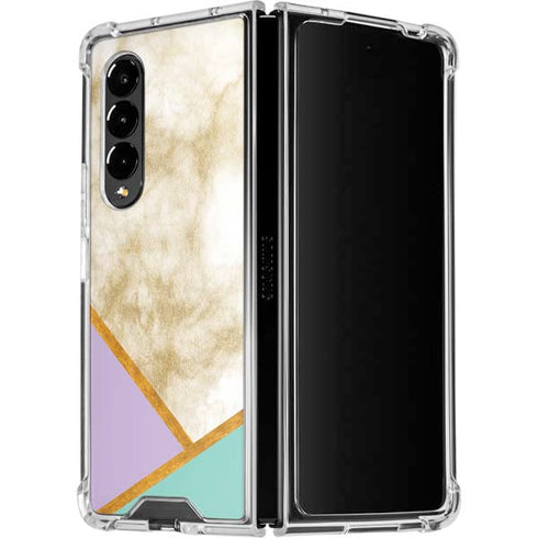 Angled Marble Galaxy Z Fold4 5G Clear Case