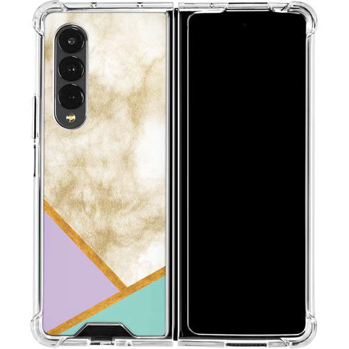 Angled Marble Galaxy Z Fold4 5G Clear Case