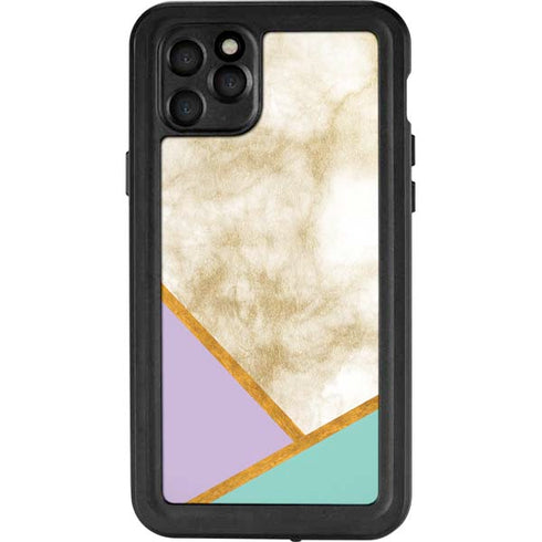 Angled Marble iPhone 11 Pro Max Waterproof Case