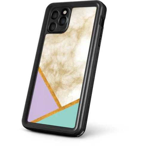 Angled Marble iPhone 11 Pro Max Waterproof Case