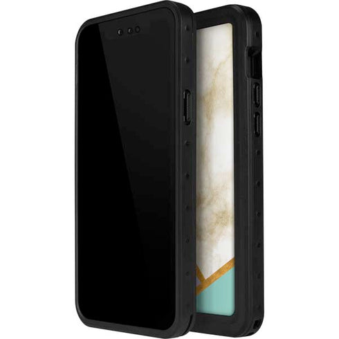Angled Marble iPhone 12 Pro Waterproof Case