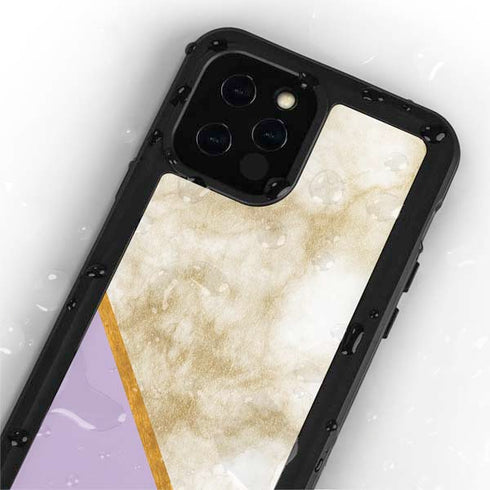 Angled Marble iPhone 12 Pro Waterproof Case