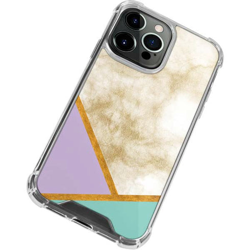 Angled Marble iPhone 13 Pro Clear Case