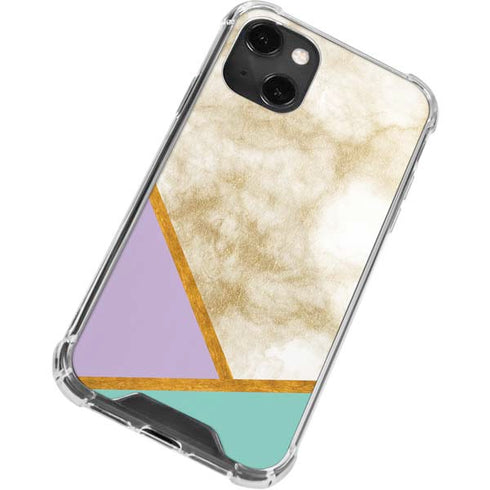 Angled Marble iPhone 14 Plus Clear Case