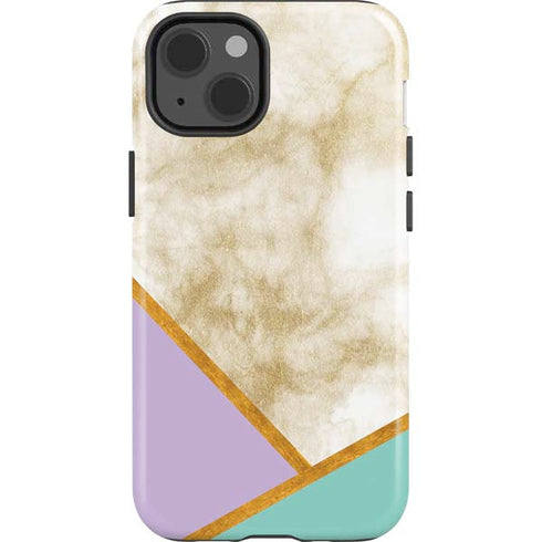Angled Marble iPhone 14 Impact Case