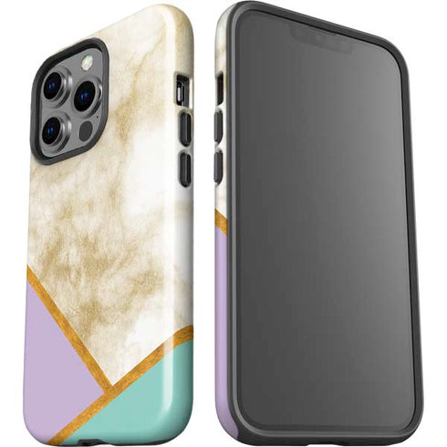 Angled Marble iPhone 14 Pro Impact Case