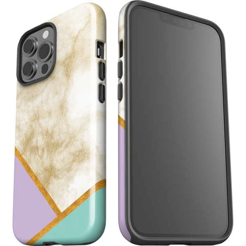 Angled Marble iPhone 15 Pro Max Impact Case