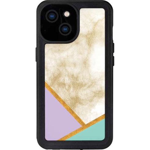 Angled Marble iPhone 15 Waterproof Case