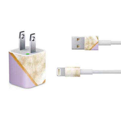 Angled Marble iPhone Charger (5W USB) Skin