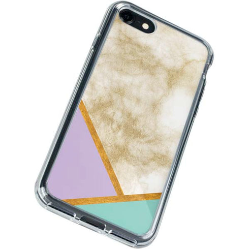 Angled Marble iPhone SE (2nd & 3rd Gen) Clear Case