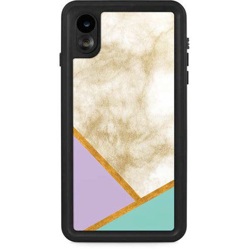 Angled Marble iPhone XR Waterproof Case