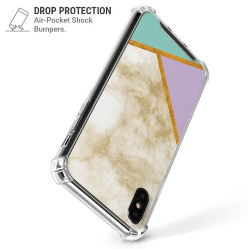 Angled Marble iPhone XS Max Clear Case